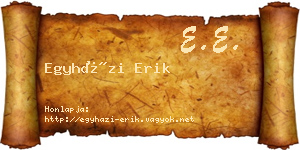 Egyházi Erik névjegykártya
