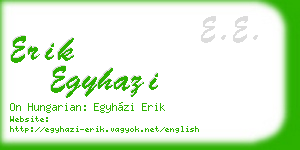 erik egyhazi business card